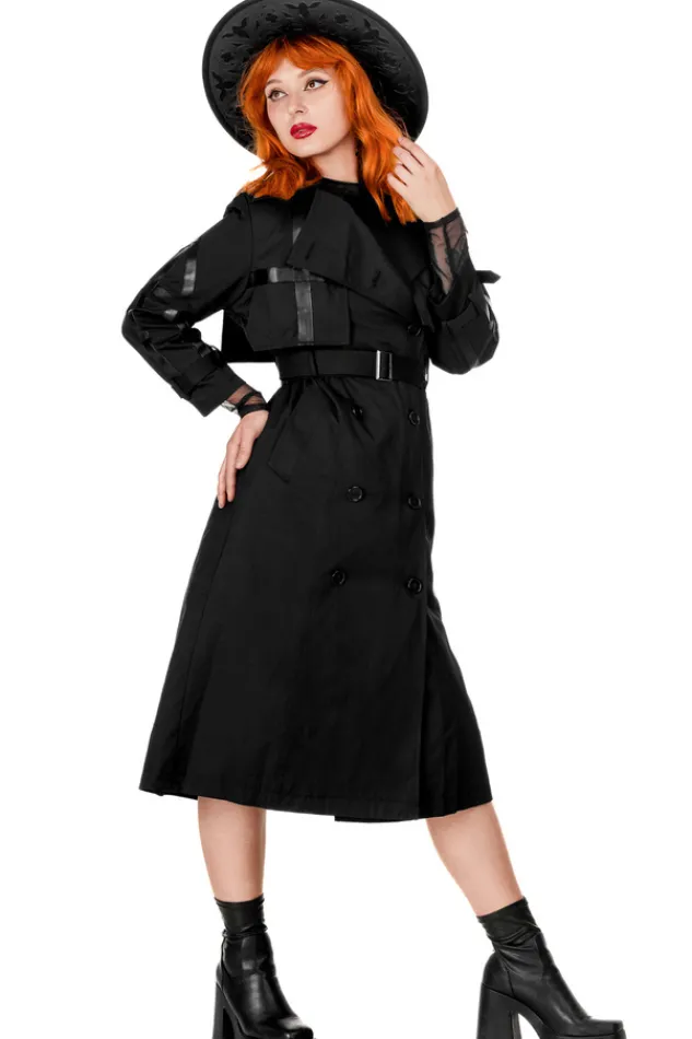 Restyle CATHEDRAL TRENCH COAT WITH LASER CUT ROSETTE