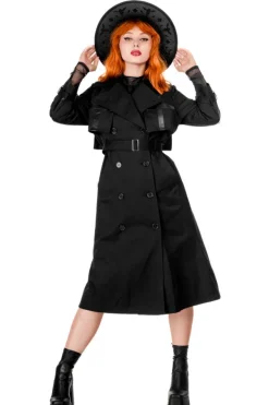 Restyle CATHEDRAL TRENCH COAT WITH LASER CUT ROSETTE