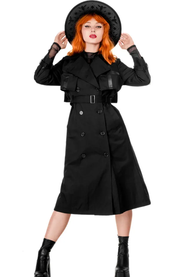 Restyle CATHEDRAL TRENCH COAT WITH LASER CUT ROSETTE