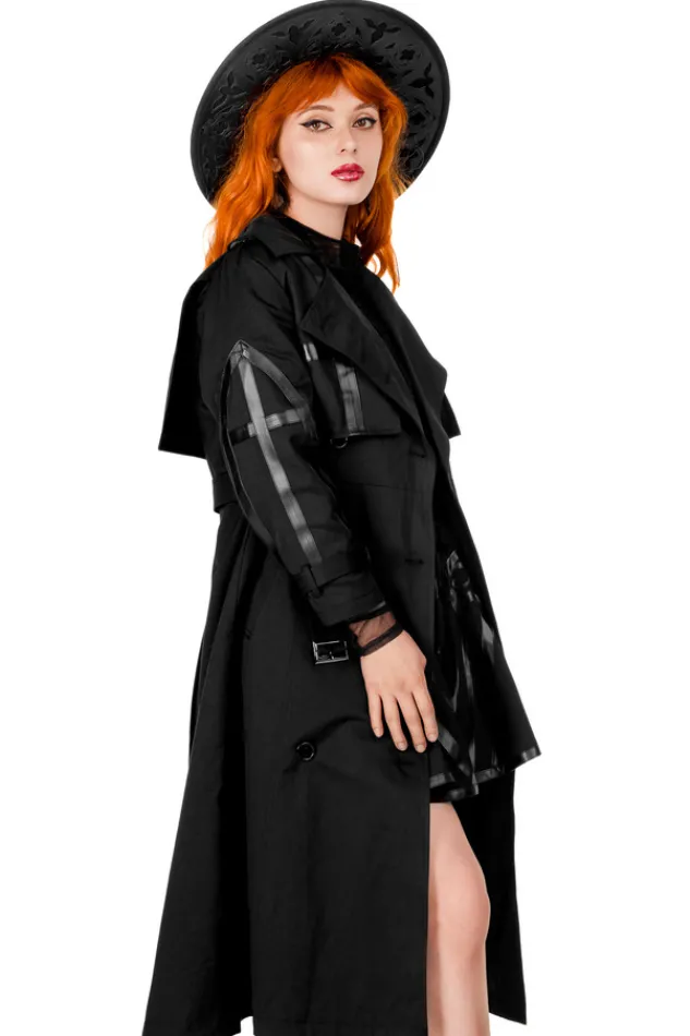 Restyle CATHEDRAL TRENCH COAT WITH LASER CUT ROSETTE