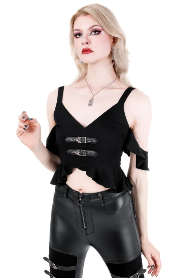 Restyle CATHEDRALIS BUCKLE PEPLUM TOP