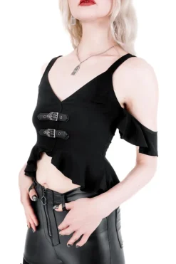Restyle CATHEDRALIS BUCKLE PEPLUM TOP