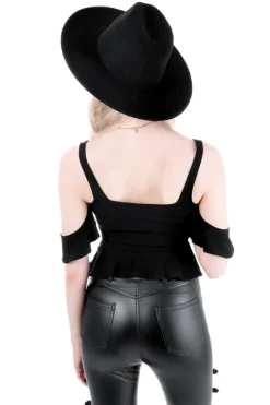 Restyle CATHEDRALIS BUCKLE PEPLUM TOP
