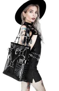 Restyle Collared Pinstriped Mini Gothic Dress