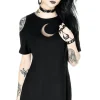 Restyle Crescent Dress oversized with cold shoulder, Mesh Moon Tunic, gothic tunic