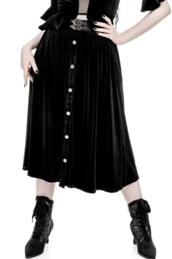 Restyle CRYPT VELVET MIDI SKIRT