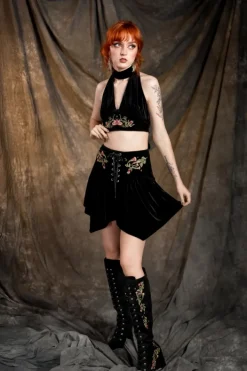 Restyle DARK BOTANY MINI SKIRT