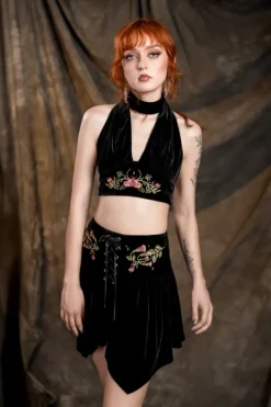 Restyle DARK BOTANY MINI SKIRT