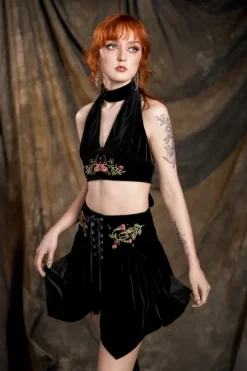Restyle DARK BOTANY MINI SKIRT