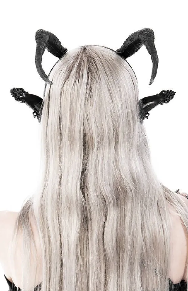 Restyle DARK ELF Gothic Headpiece with horns and ears