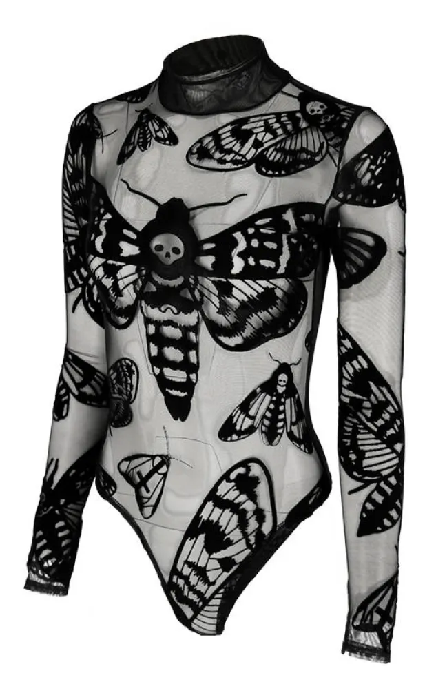 Restyle Death's head Hawkmoth mesh bodysuit