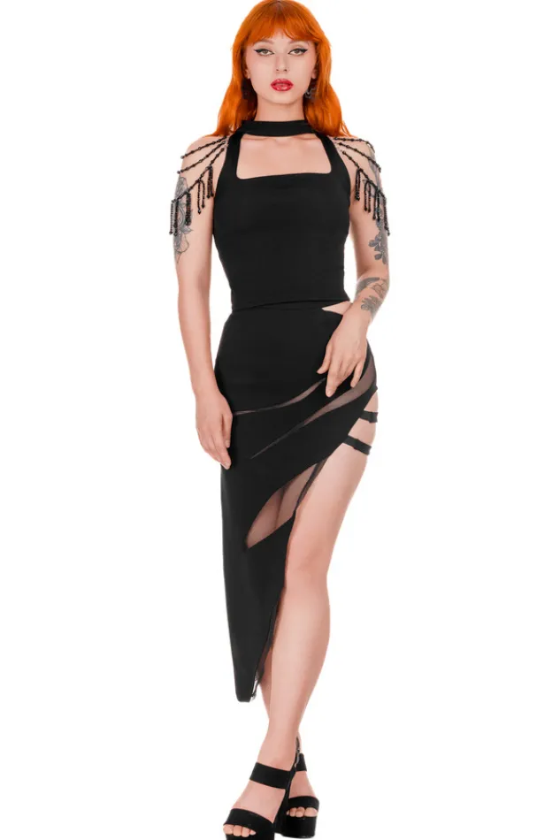Restyle DELANEY ASYMMETRIC SKIRT Thigh Split