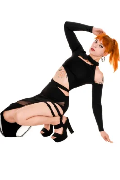 Restyle DELANEY ASYMMETRIC SKIRT Thigh Split