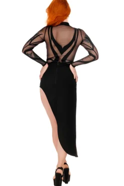 Restyle DESIREE SKIRT Asymmetric Skirt with PU seams