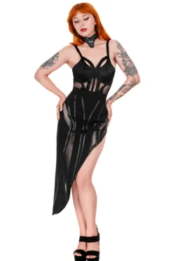 Restyle DESIREE SKIRT Asymmetric Skirt with PU seams
