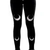 Restyle DOUBLE CRESCENT VELVET LEGGINGS gothic black leggings
