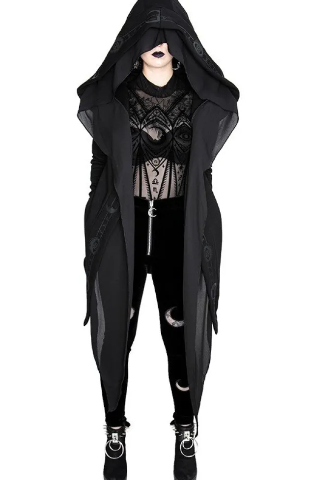 Restyle DOUBLE CRESCENT VELVET LEGGINGS gothic black leggings