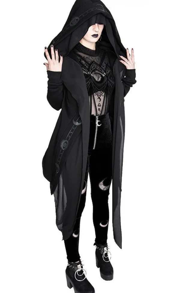 Restyle DOUBLE CRESCENT VELVET LEGGINGS gothic black leggings