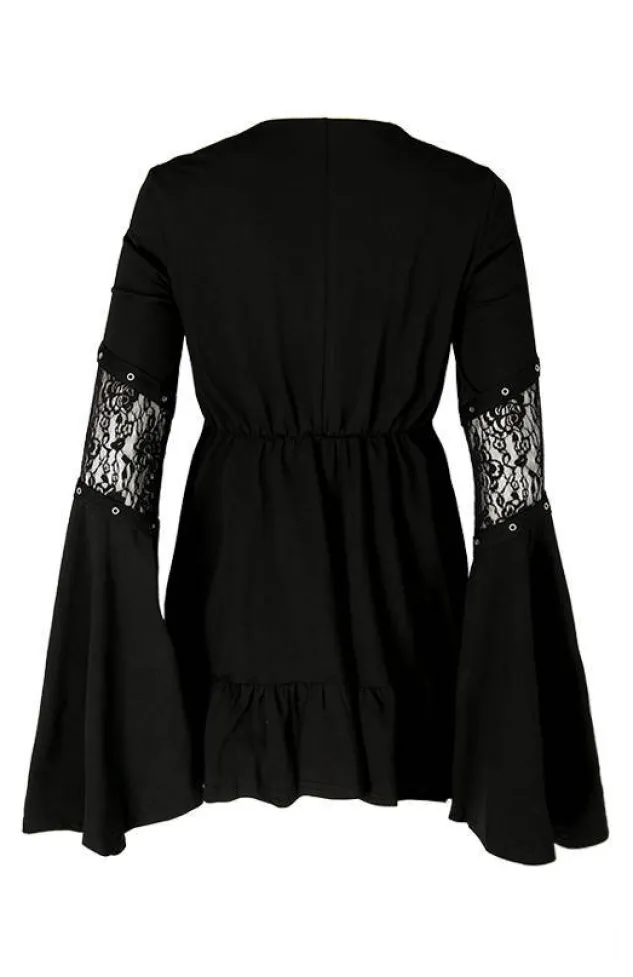 Restyle Eden Black Cotton Floaty Dress