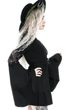 Restyle Eden Black Cotton Floaty Dress