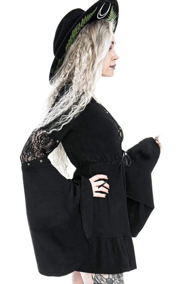 Restyle Eden Black Cotton Floaty Dress