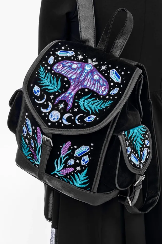 Restyle ENCHANTED FOREST BACKPACK Magical backpack with moth embroidery