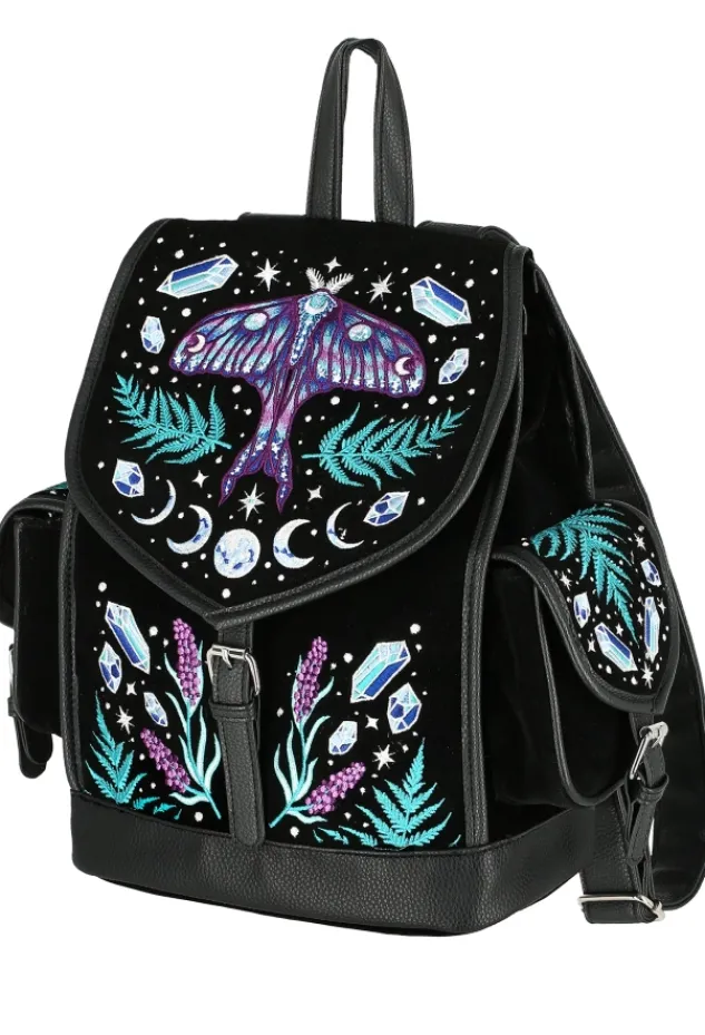 Restyle ENCHANTED FOREST BACKPACK Magical backpack with moth embroidery