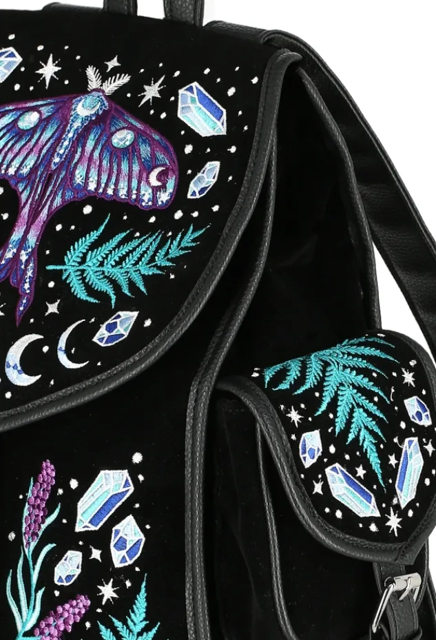 Restyle ENCHANTED FOREST BACKPACK Magical backpack with moth embroidery