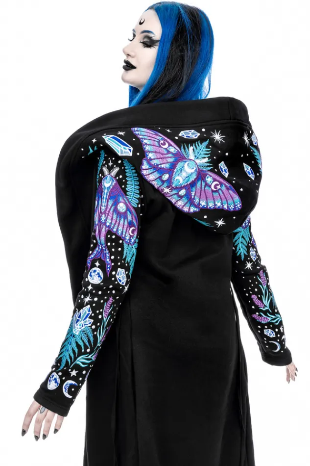 Restyle ENCHANTED FOREST HOODIE with detailed embroidery moth and fern