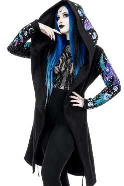 Restyle ENCHANTED FOREST HOODIE with detailed embroidery moth and fern