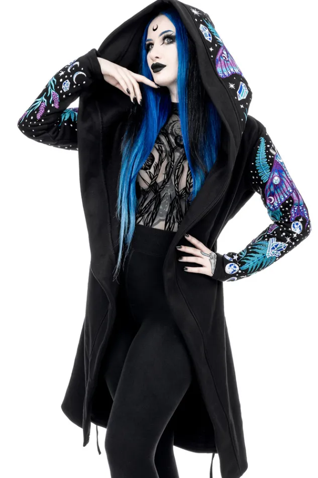 Restyle ENCHANTED FOREST HOODIE with detailed embroidery moth and fern