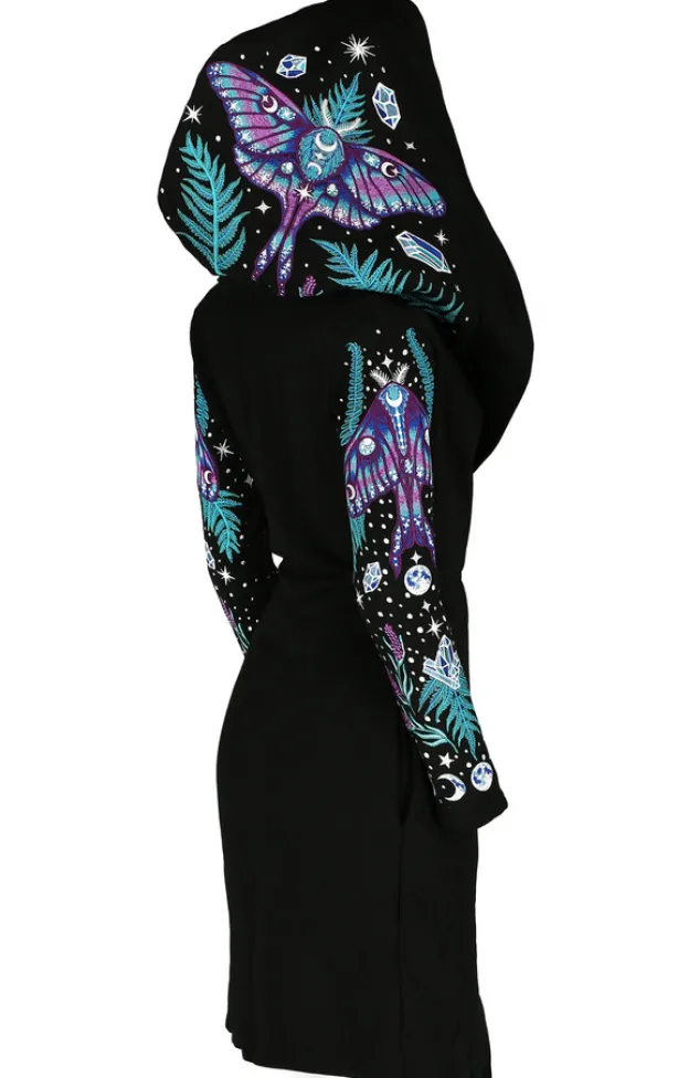 Restyle ENCHANTED FOREST HOODIE with detailed embroidery moth and fern