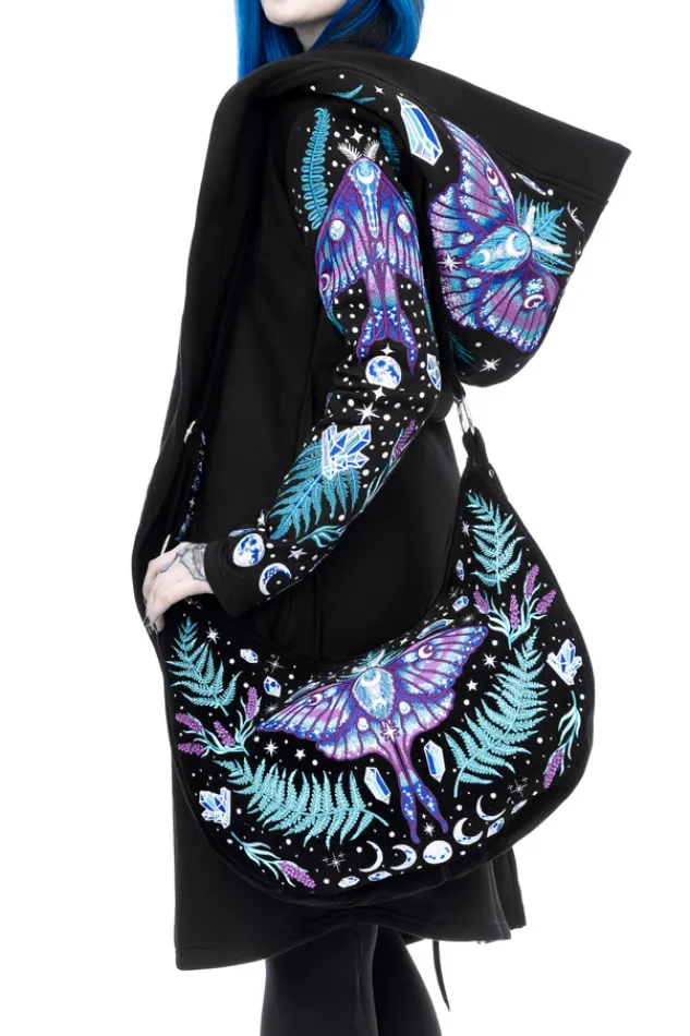 Restyle ENCHANTED FOREST HOODIE with detailed embroidery moth and fern