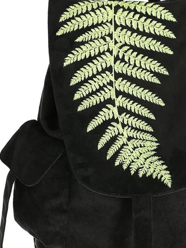 Restyle FERN BACKPACK Vegan suede, forest witch sack