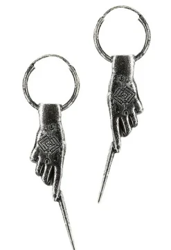 Restyle Gothic 925 Silver earrings MAGIC WAND HOOPS