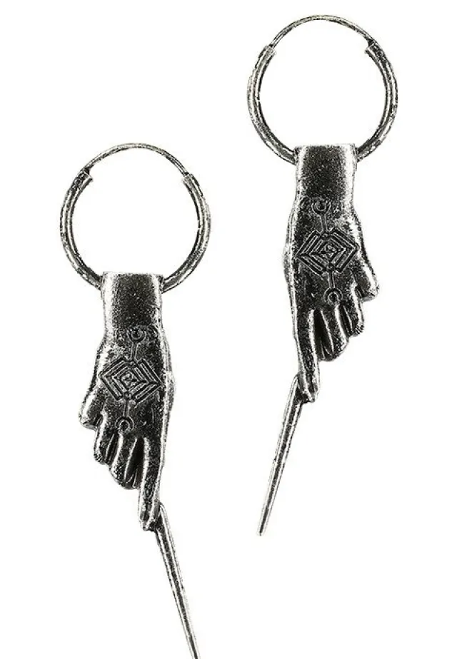 Restyle Gothic 925 Silver earrings MAGIC WAND HOOPS
