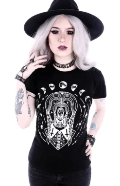 Restyle Gothic blouse with wednesday Addams T-shirt "TRIPPIN WEDNESDAY"