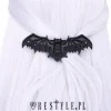 Restyle Gothic hair barrette, crescent bat, occult jewellery "LACE BAT BLACK HAIRCLIP"