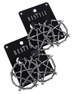 Restyle Gothic hoop earrings, occult fashion