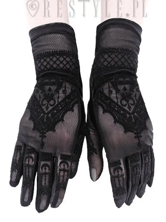 Restyle Gothic mesh gloves mehndi pattern, alchemical symbols "Henna Gloves"
