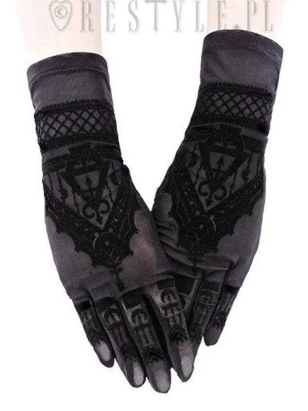 Restyle Gothic mesh gloves mehndi pattern, alchemical symbols "Henna Gloves"