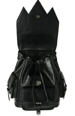 Restyle Gothic Rosette Backpack with pockets Inverted Cathedral embroidery