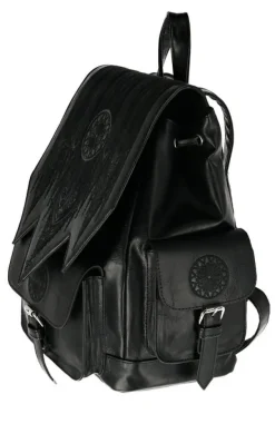 Restyle Gothic Rosette Backpack with pockets Inverted Cathedral embroidery
