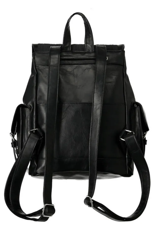 Restyle Gothic Rosette Backpack with pockets Inverted Cathedral embroidery
