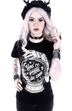Restyle Gothic t-shirt with a magic ball "You're gonna die soon"