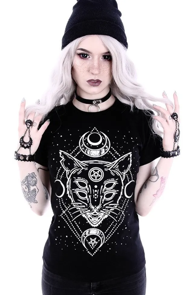 Restyle Gothic t-shirt with a Moon Cat "GALAXY CAT"