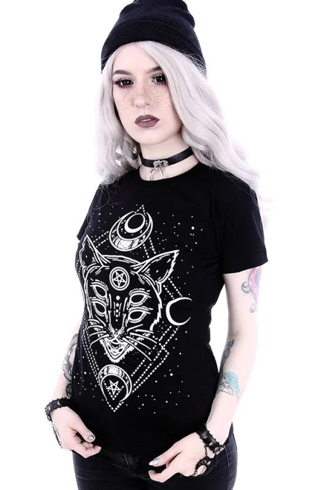 Restyle Gothic t-shirt with a Moon Cat "GALAXY CAT"