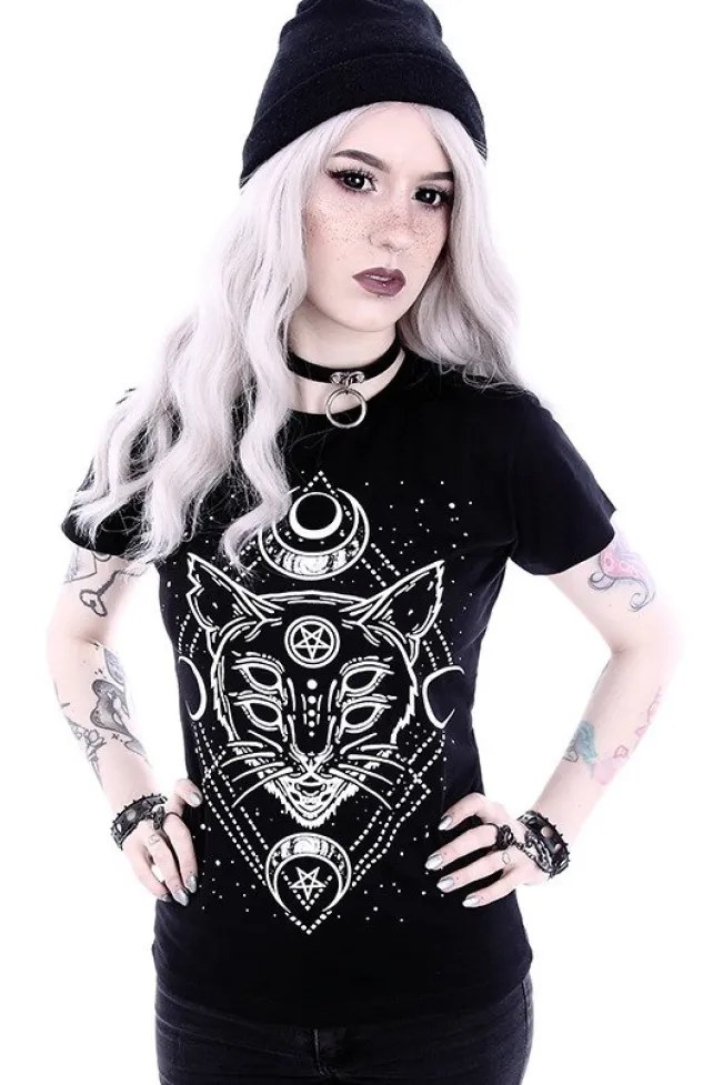 Restyle Gothic t-shirt with a Moon Cat "GALAXY CAT"