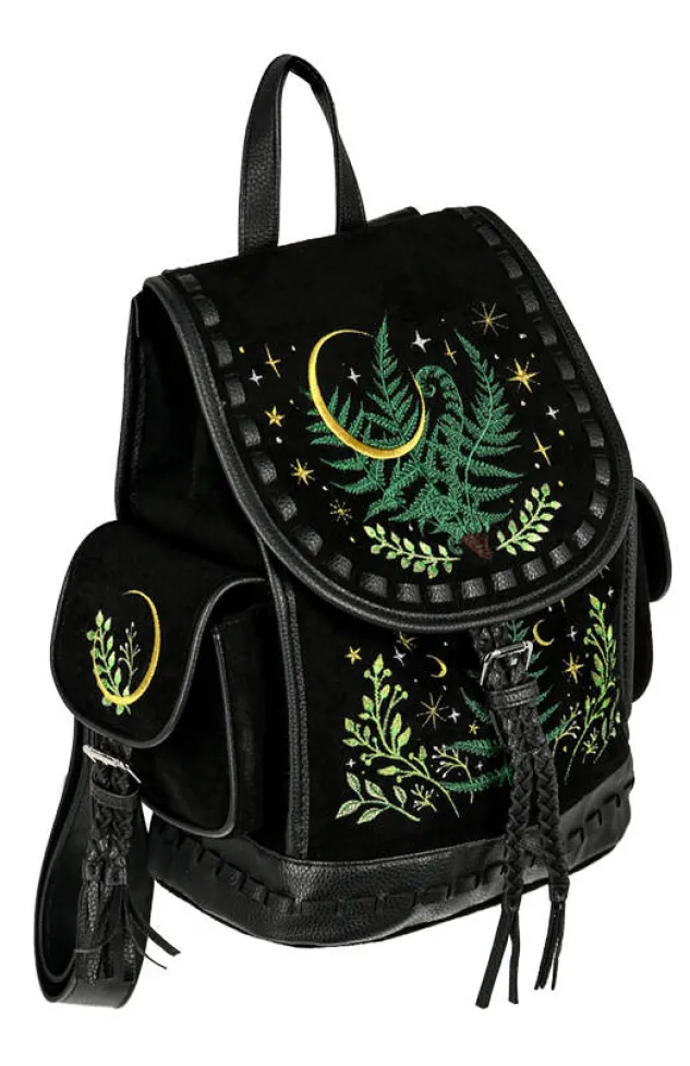 Restyle HERBAL BACKPACK with fern and crescent embroidery