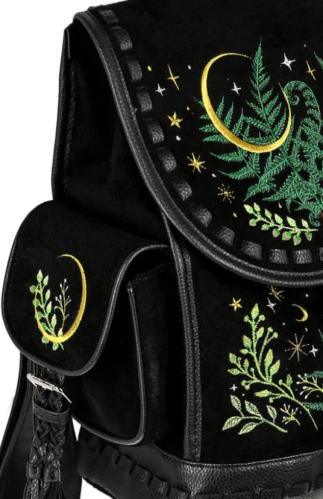 Restyle HERBAL BACKPACK with fern and crescent embroidery